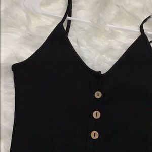 Black Ribbed Midi Dress - Size Medium